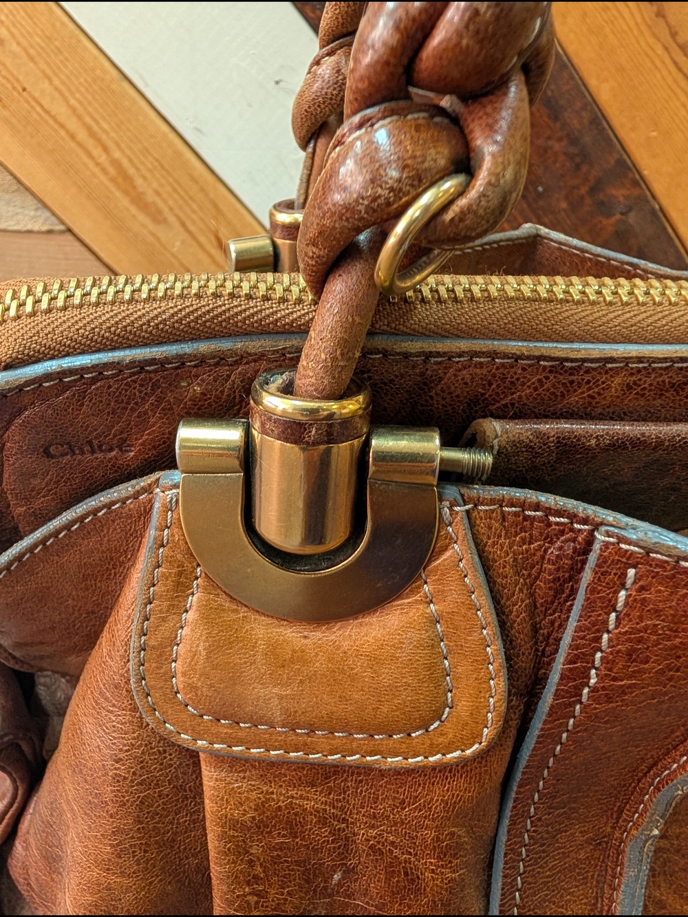 Chloé Brown Braided Leather Heloise Shoulder Bag - Picture 3 of 15